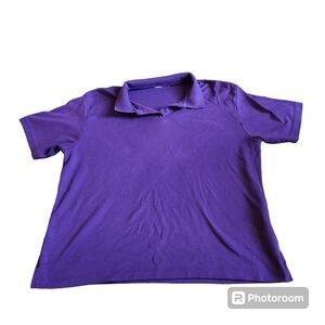 L purple polo/collared top